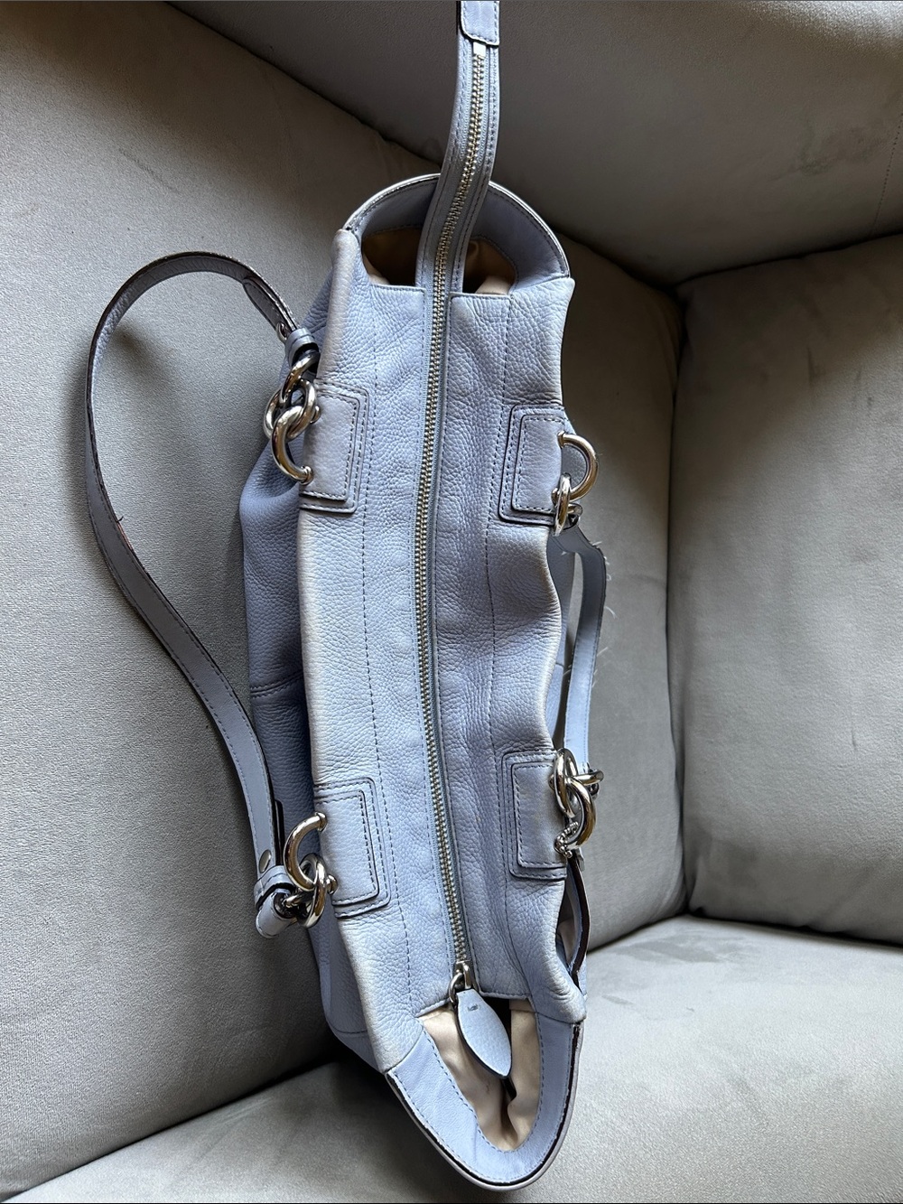 Coach Penelope Lilac Pebbled Leather Carryall Tote Bag F16530 - Picture 11 of 13